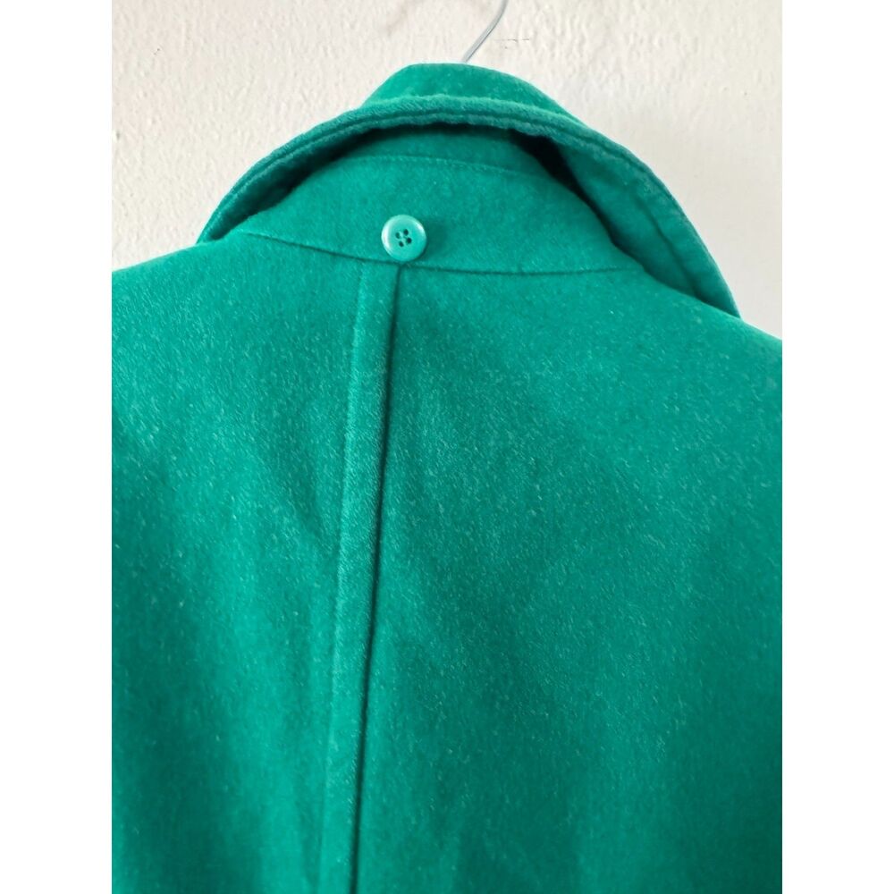 Emerald Green Apostrophe Wool Peacoat, Academic Preppy Plus Size Coat 16-18W - Picture 5 of 12